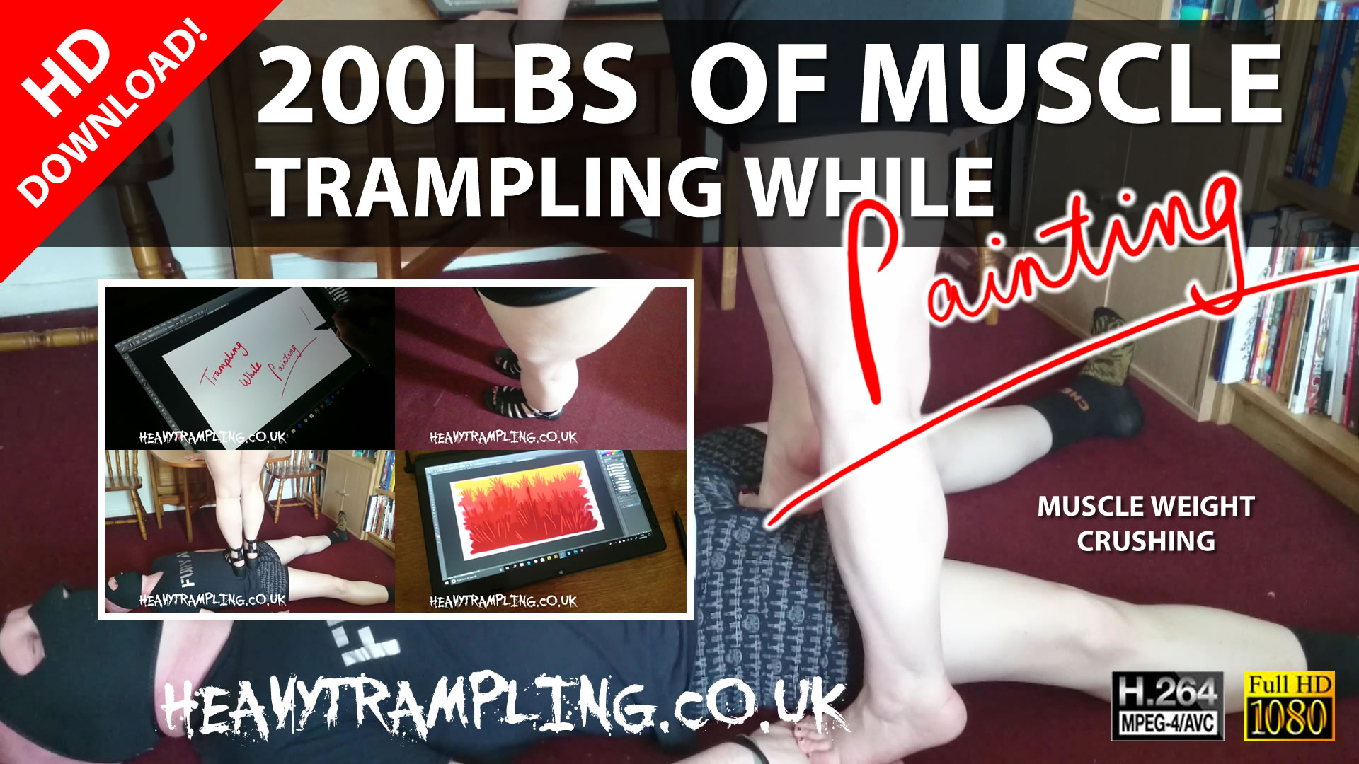 Trampling: 200lbs of Muscle Trampling while Painting!